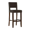 30-Inch Hardwood Barstool with Padded Back and Ebony Finish
